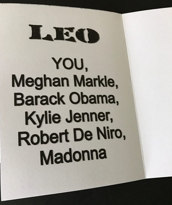 Leo Birthday Card, Leo Character Card, Leo Celebrities Card, Leo Zodiac Card, Leo Astrological Birthday Card, Birthday Card